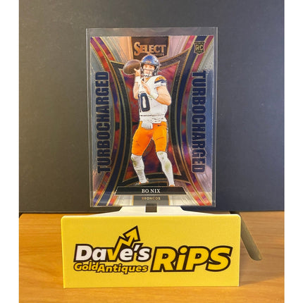 Bo Nix 2024 Select #16 Turbocharged Insert RC Card Denver Broncos