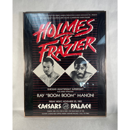 1983 Larry Holmes vs Marvis Frazier Fight Poster Framed