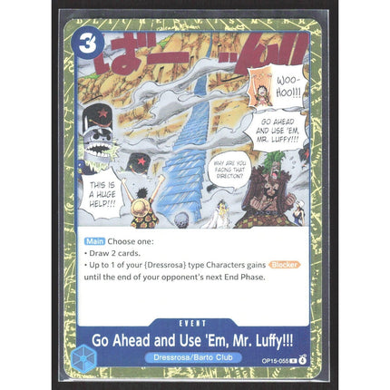 Go Ahead and Use 'Em, Mr. Luffy!!! Adventure on Kami's Island #OP15-055 Rare