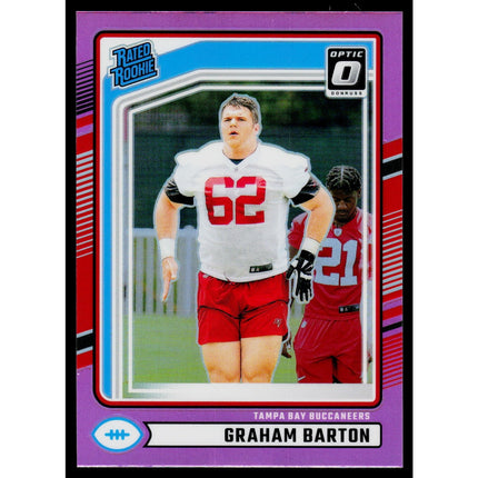 Graham Barton 2024 Donruss Press Proof Pink #380 RC Tampa Bay Buccaneers