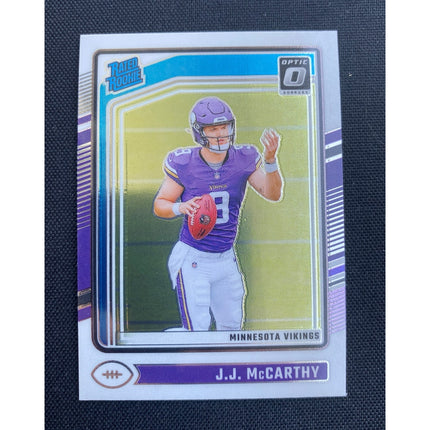 J.J. McCarthy 2024 Donruss Optic #303 RC Rated Rookie QB Vikings