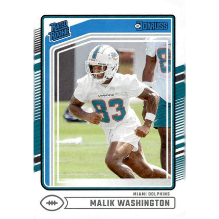 Malik Washington 2024 Donruss #397 RC Miami Dolphins