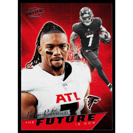 Bijan Robinson 2024 Panini Encore The Future is Now Red #4 Atlanta Falcons