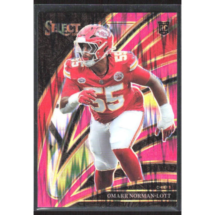 Omarr Norman-Lott 2025 Panini Select Pink Prizm Shock #208 Kansas City Chiefs