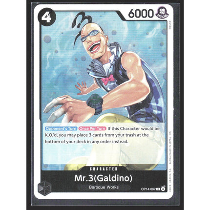 Mr.3(Galdino) The Azure Sea's Seven #OP14-092 Rare