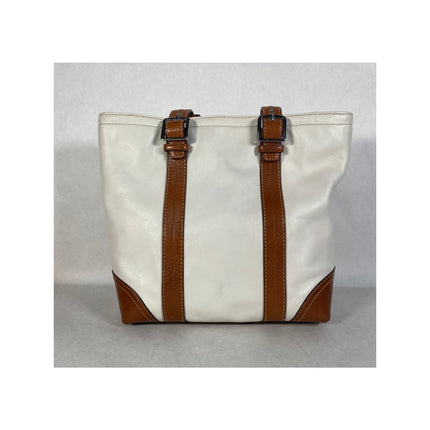 Coach Hampton Leather Bucket Tote Shoulder Bag F11201 Off White/Tan MSRP $398