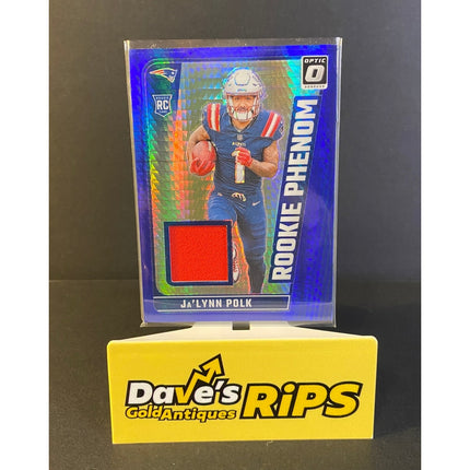Ja’Lynn Polk 2024 Donruss Optic #RPB-JPK Rookie Phenom Memorabilia RC Patriots