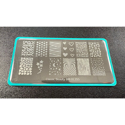 Maniology BM-XL355 Classic Beauty Hearts & Stars Nail Art Stamping Plate