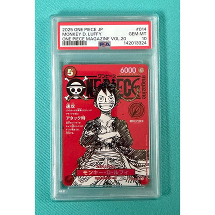 2025 One Piece JP Monkey D Luffy OP Magazine Vol 20 Gem Mint PSA 10