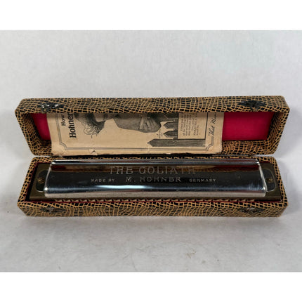 VTG M. Hohner “The Up to Date Goliath” Harmonica #453 w/ Original Box Germany