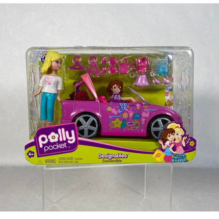 Mattel Polly Pocket Pink Designables Convertible Car With Doll | NISB