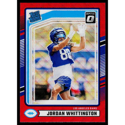 Jordan Whittington 2024 Donruss Optic Rated Rook Preview Red Wave #352 RC Rams