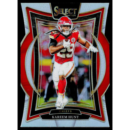 Kareem Hunt 2024 Panini Select Silver Prizm Die Cut #75 Kansas City Chiefs