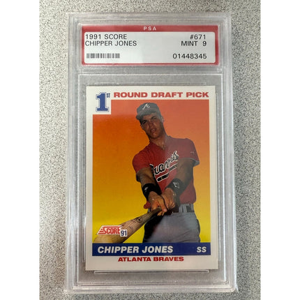 1991 Score Chipper Jones #671 Baseball Trading Card – PSA 9 Mint