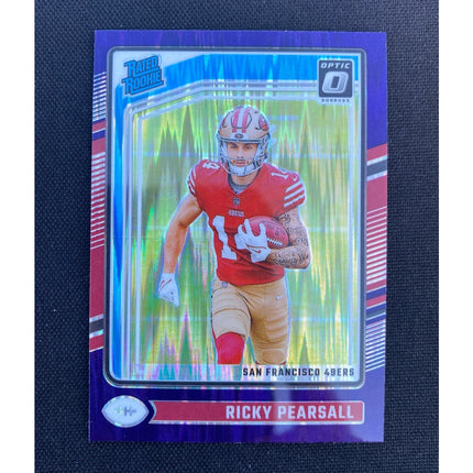 2024 Ricky Pearsall Optic #284 Rated Rookie Purple Shock RC 49ers Card