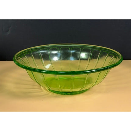 Federal Green Uranium Depression Glass Bowl Vintage