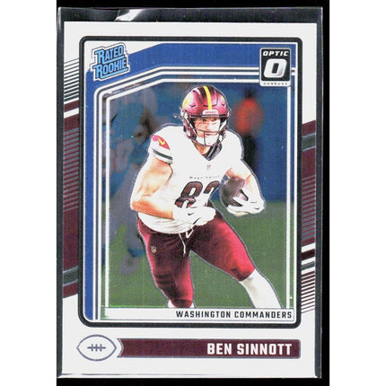 Ben Sinnott 2024 Donruss Optic #207 RC Washington Commanders