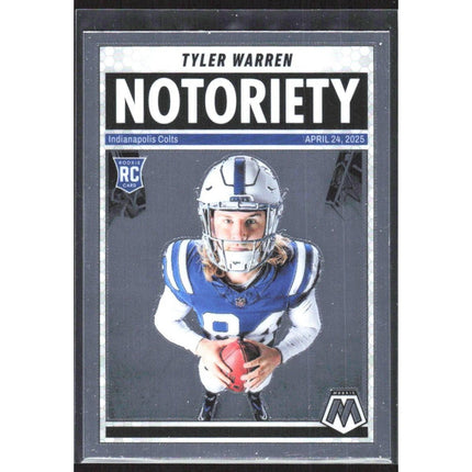 Tyler Warren 2025 Panini Mosaic Notoriety #25 Indianapolis Colts