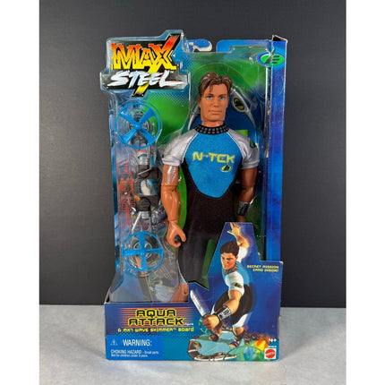 Mattel 2001 Max Steel Aqua Attack Action Figure NIB Vintage Collectible Toy