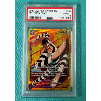 2025 One Piece PRB02 EN Mr. 2 Bon Clay Kurei (Bentham) Gem Mint PSA 10