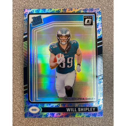 2024 Donruss Optic Will Shipley RC #298 Rocket Prizm Rated Rookie Eagles
