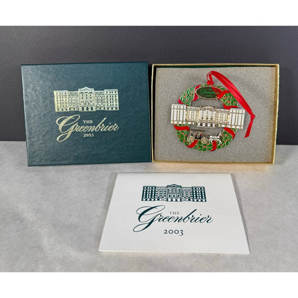 Greenbrier 2003 Christmas Ornament Original Box Collectible Holiday Decor