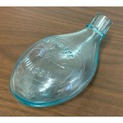 Antique Windsor Glass Turtle Baby Bottle – Circa 1900 Feeder Nurser