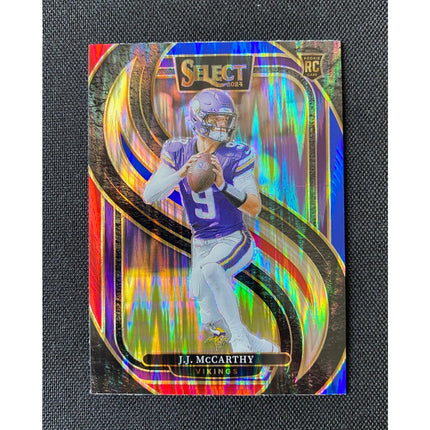 2024 Panini Select J.J. McCarthy #134 Black Prizm Shock Premier RC