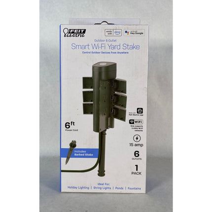 Smart Wi-Fi Yard Stake 6 Outlet 6 Foot Power Cord NIB Amazon $43.71