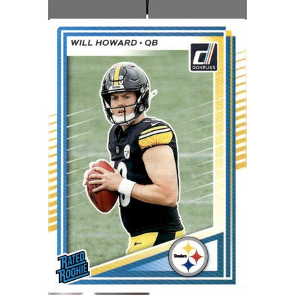 Will Howard 2025 Donruss Press Proofs Blue #309 RC Pittsburgh Steelers