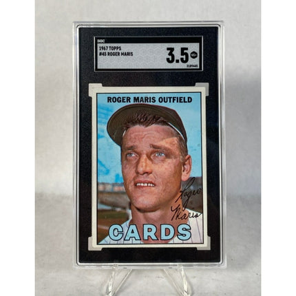 1967 Topps Roger Maris #45 SGC 3.5 – St. Louis Cardinals Hall Of Fame HOF Star