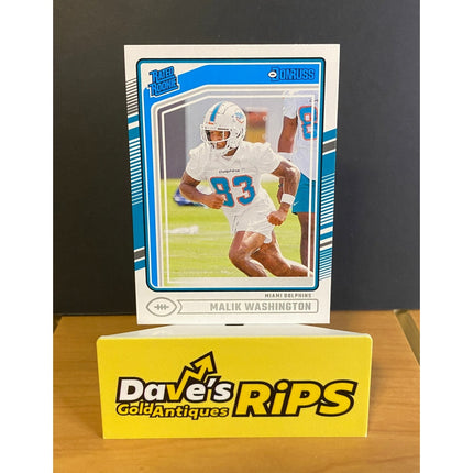Malik Washington 2024 Donruss #397 Rated Rookie RC Card Miami Dolphins
