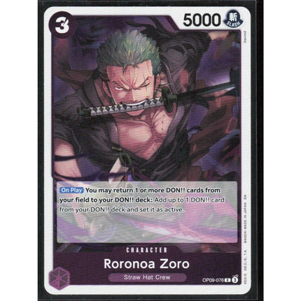 Roronoa Zoro (Reprt) Starter Deck 26: PURPLE/BLACK Monkey.D.Luffy OP09-076 Rare