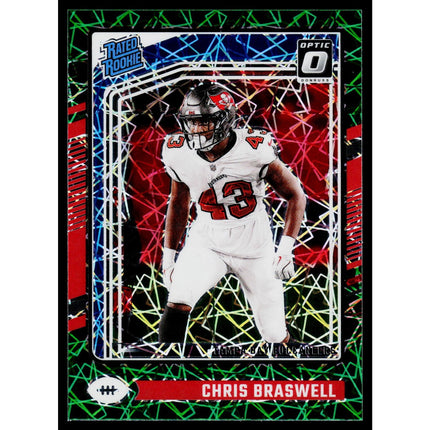 Chris Braswell 2024 Donruss Optic #220 Green Velocity Prizm Tampa Bay Buccaneers