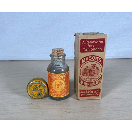 Early 1900s Mason’s Tan Shine Cleaner w/ Original Box