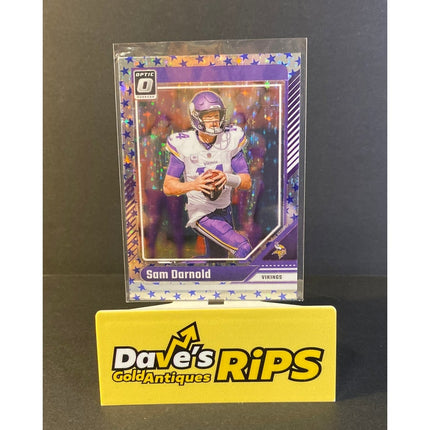 Sam Darnold 2024 Donruss Optic #127 Blue Stars Parallel Vikings