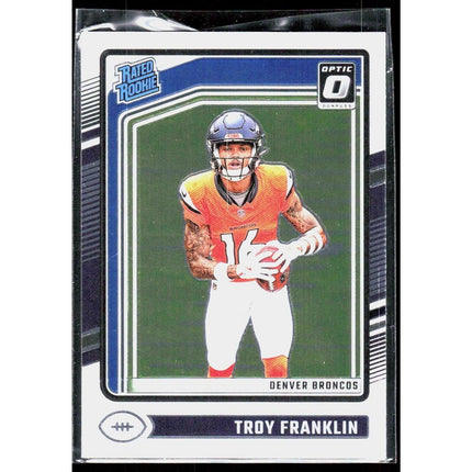 Troy Franklin 2024 Donruss Optic #294 Rookie Card Denver Broncos