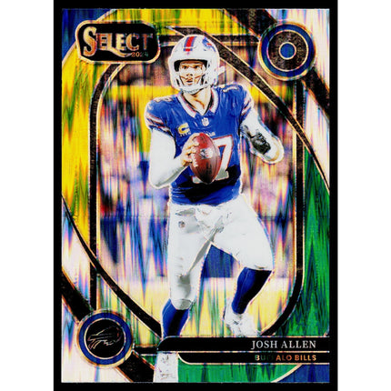 Josh Allen 2024 Panini Select Green & Yellow Prizm Shock #225 Buffalo Bills