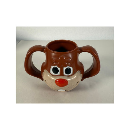 VTG Nestle Quik Nesquik Chocolate Bunny Rabbit Double-Handled Plastic Mug Cup