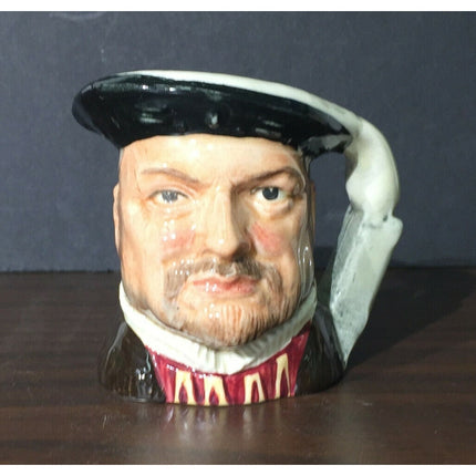 Royal Doulton Henry VIII Toby Jug #D6648 1975 Miniature Mug 2.75" Porcelain