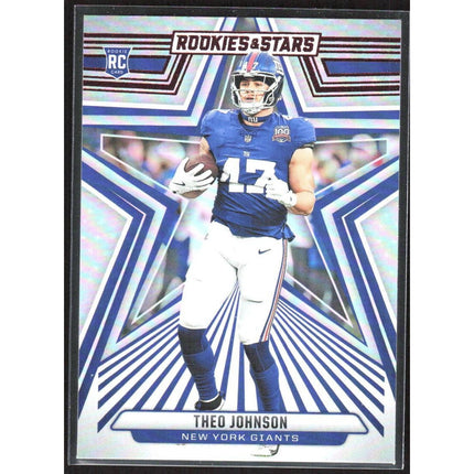 Theo Johnson 2024 Panini Rookies & Stars #191 RC New York Giants