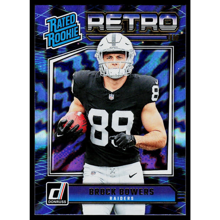 Brock Bowers 2024 Donruss Rated Rookies Retro #9 Las Vegas Raiders