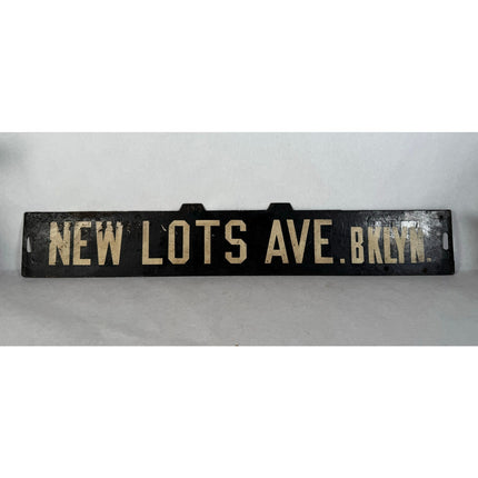 NY Subway Sign Destination Plate “NEW LOTS AVE BKLYN” Metal Vintage Transit Sign