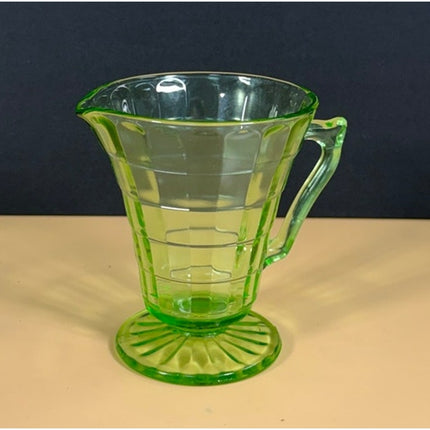 Federal Green Uranium Depression Glass 4" Pitcher