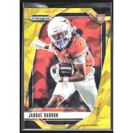 Jahdae Barron 2025 Panini Prizm Draft Picks Prizms Gold Ice #124 Texas Longhorns