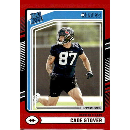 Cade Stover 2024 Donruss Optic Rated Rookies Preview Red Wave #304 RC Texans