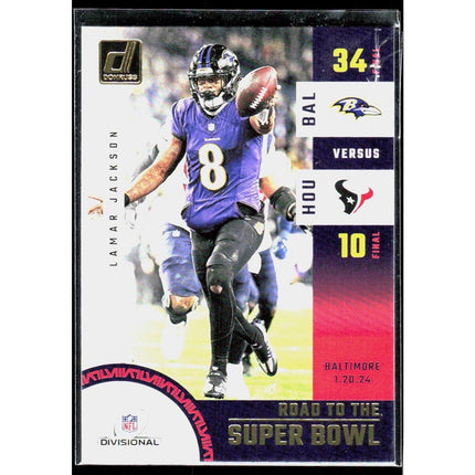 Lamar Jackson 2024 Donruss Road to the Super Bowl Divisional Round #SBDR1 Ravens