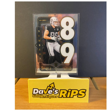 Brock Bowers 2024 Select Numbers #12 Rookie RC Card Las Vegas Raiders Jersey 89