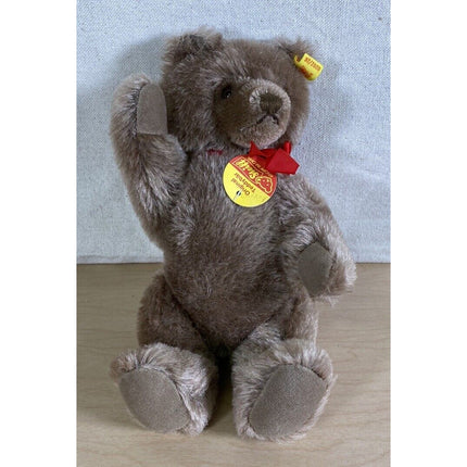 Steiff #0202/26 Original Teddy Bear – 8" Plush with Bow, Card, Tag & Button