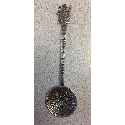 Vintage Sterling Silver Mexico Aztec Calendar Spoon 925